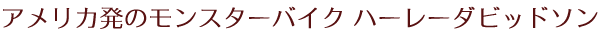アメリカ発のモンスターバイク ハーレーダビッドソン